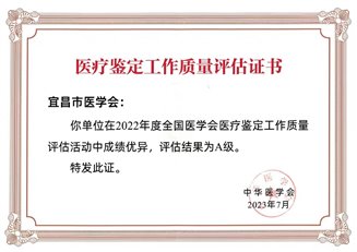 宜昌評(píng)估優(yōu)秀證書截圖