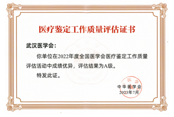 武漢評(píng)估優(yōu)秀證書截圖